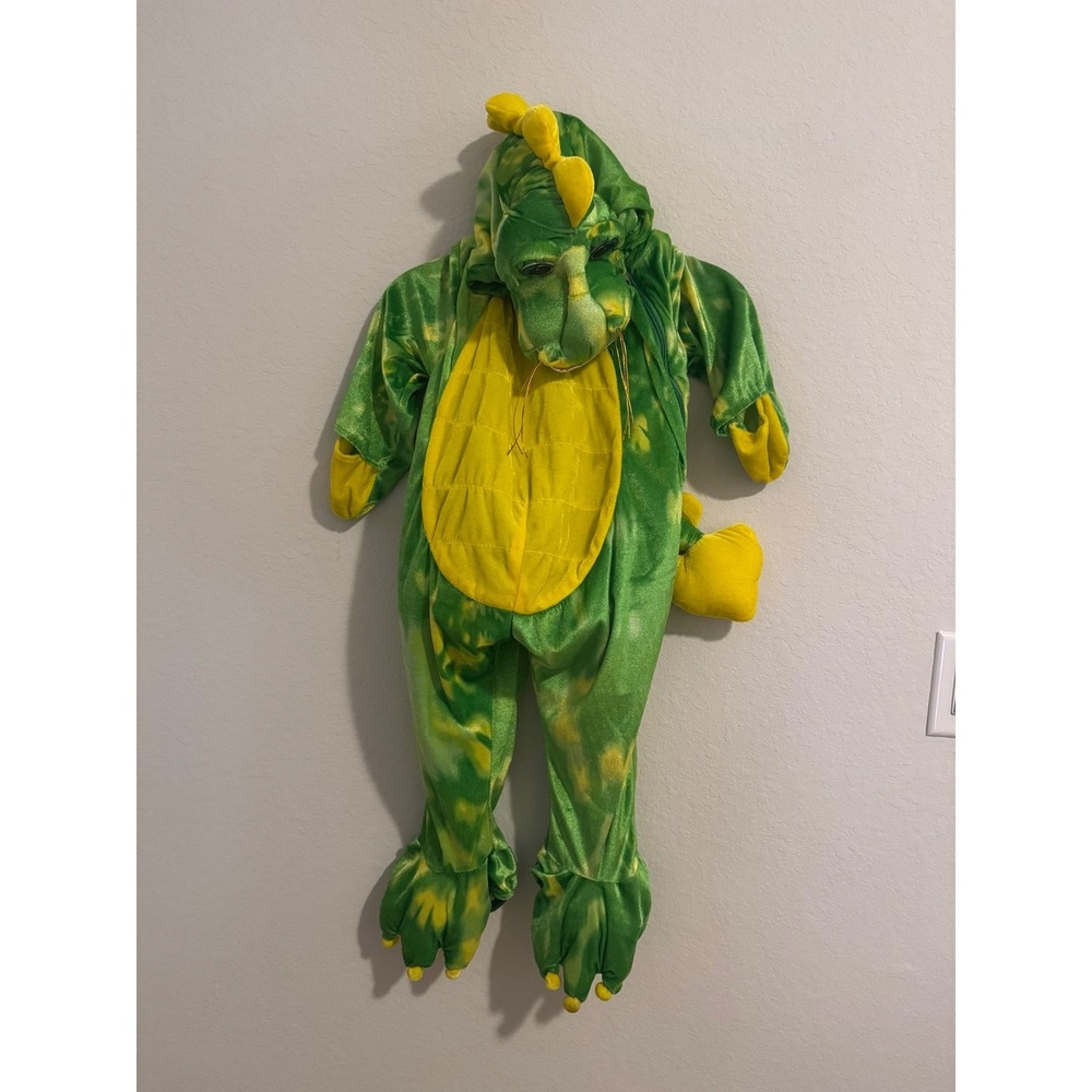 Celebration Creations Toddler 2T Dragon Costume Green Yellow Plush Halloween0630